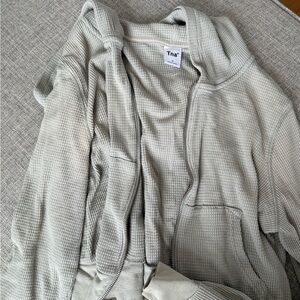 Tna Light Green Waffle Knit Hoodie